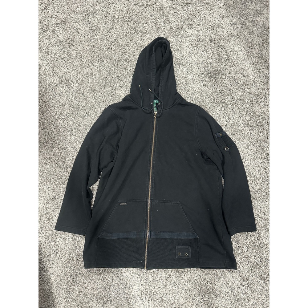 Lauren Jeans Co. Ralph Lauren Full Zip Utility Hoodie Black Large Excellent